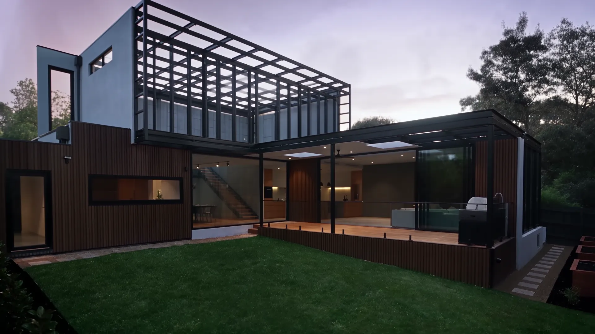 Steel and timber frame rising